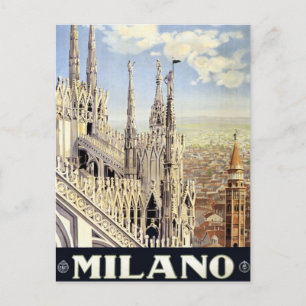 Vintage Travel Milano Italien Gotische Kathedrale  Postkarte