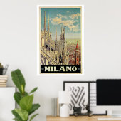 Vintage Travel Milano Italien Poster (Heimbüro)