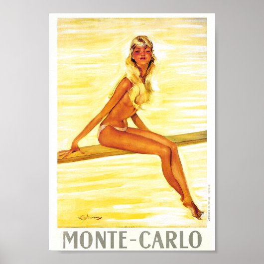 Vintage Travel - Monte-Carlo - Monaco Poster (Vorne)
