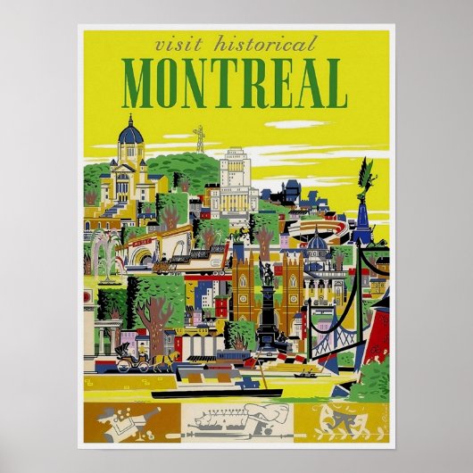 Vintage Travel - Montreal - Quebec - Canada Poster (Vorne)