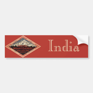 Vintage Travel, Mount Everest, Darjeeling Indien Autoaufkleber