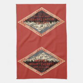Vintage Travel, Mount Everest, Darjeeling Indien Geschirrtuch (Vertikal)