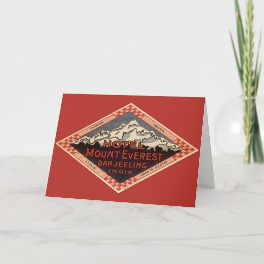 Vintage Travel, Mount Everest, Darjeeling Indien Karte (Vorderseite)