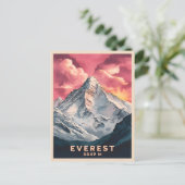 Vintage Travel Mount Everest Himalayas Retro Postkarte (Stehend Vorderseite)