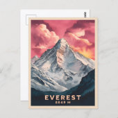 Vintage Travel Mount Everest Himalayas Retro Postkarte (Vorne/Hinten)