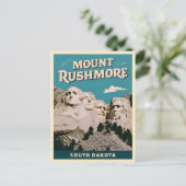 Vintage Travel Mount Rushmore Retro Graphic Postkarte (Stehend Vorderseite)