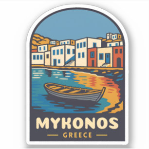 Vintage Travel Mykonos Griechenland Insel Retro Aufkleber