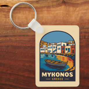 Vintage Travel Mykonos Griechenland Insel Retro Schlüsselanhänger