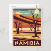Vintage Travel Namibia Africa Retro Graphic Postkarte (Vorne/Hinten)