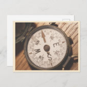 Vintage Travel Navigation Compass Postkarte (Vorne/Hinten)