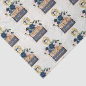 Vintage Travel Navy Blush Blumen Decoupage Seidenpapier (Ausschnitt)