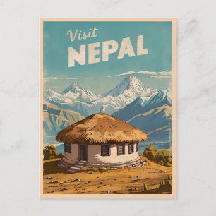 Vintage Travel Nepal Himalayas Retro Landschaftlic Postkarte