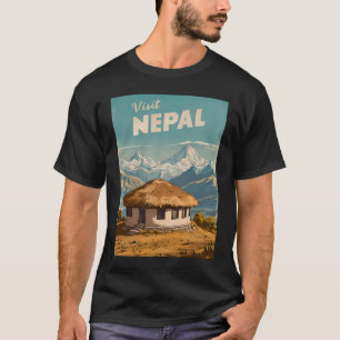 Vintage Travel Nepal Himalayas Retro Landschaftlic T-Shirt