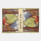 Vintage Travel, Neuseeland Landschaft Mutterfrau Geschirrtuch (Horizontal)