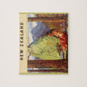 Vintage Travel, Neuseeland Landschaft Mutterfrau Puzzle (Vertikal)