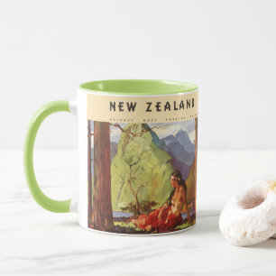 Vintage Travel, Neuseeland Landschaft Mutterfrau Tasse