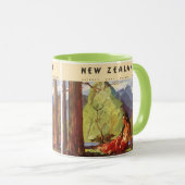 Vintage Travel, Neuseeland Landschaft Mutterfrau Tasse (VorderseiteRechts)