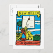 Vintage Travel New Mexico NM Staat Label Postkarte (Vorne/Hinten)