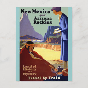 Vintage Travel - New Mexico und Arizona Rockies Postkarte