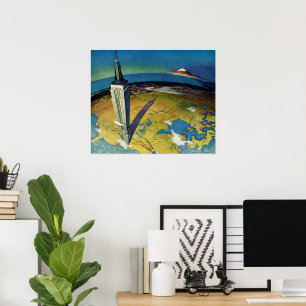 Vintage Travel New York City Empire State Gebäude Poster