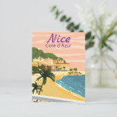 Vintage Travel Nice France cote d'azur retro Postkarte (Stehend Vorderseite)