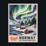 Vintage Travel Norwegen Northern Lights Retro Land Postkarte<br><div class="desc">Erleben Sie die Magie der Arktis mit diesem fesselnden Retro-Reise-inspiriert Design. Inmitten nostalgischer Atmosphäre und Vintagen Charmes vereint dieses Design die bezaubernde Schönheit der norwegischen Weinnachtungen und den faszinierenden Tanz der Nordlichter in einer Retro-Ästhetik,  die an klassische Reiseplakate aus früheren Zeiten erinnert.</div>
