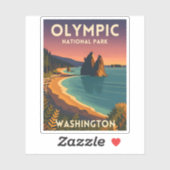 Vintage Travel Olympic National Park Washington Aufkleber (Blatt)
