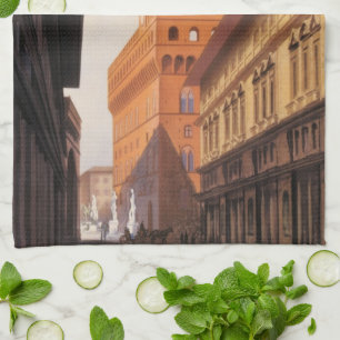 Vintage Travel, Palazzo Vecchio, Florenz, Italien Geschirrtuch