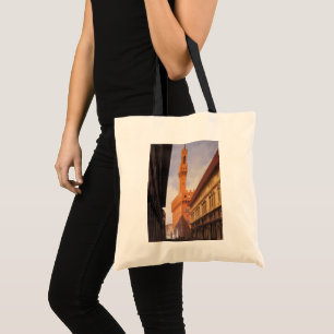 Vintage Travel, Palazzo Vecchio, Florenz, Italien Tragetasche