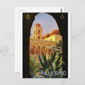 Vintage Travel Palermo Italien Postkarte (Vorne/Hinten)