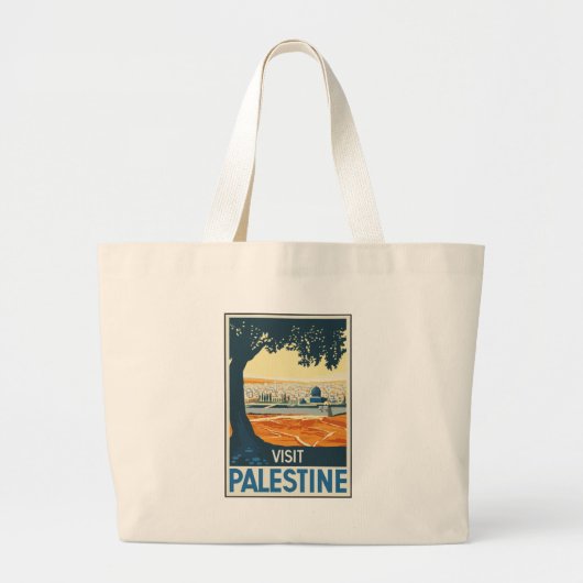 Vintage Travel Palestine Jumbo Stoffbeutel (Vorne)
