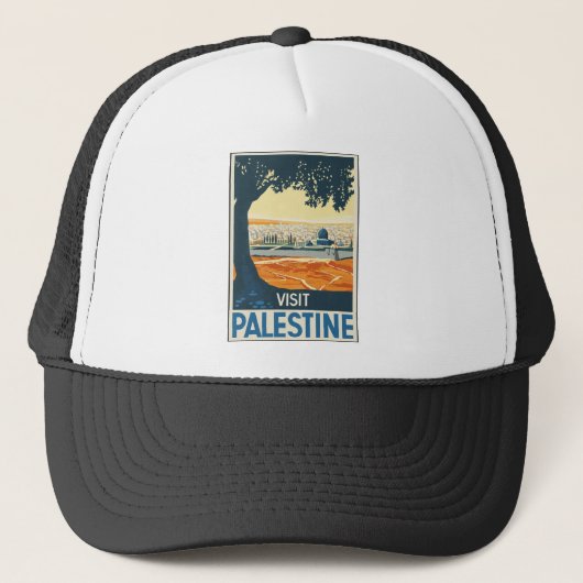 Vintage Travel Palestine Truckerkappe (Vorderseite)