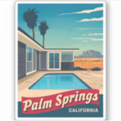 Vintage Travel Palm Springs Aufkleber (Vorderseite)