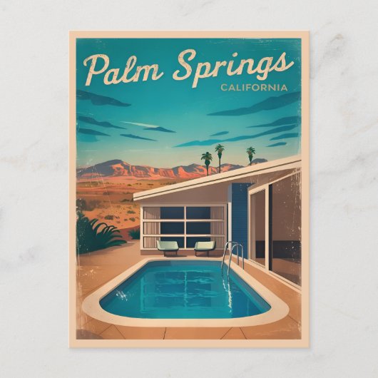 Vintage Travel Palm Springs Landschaftlich Postkarte (Vorderseite)
