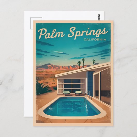 Vintage Travel Palm Springs Landschaftlich Postkarte (Vorne/Hinten)