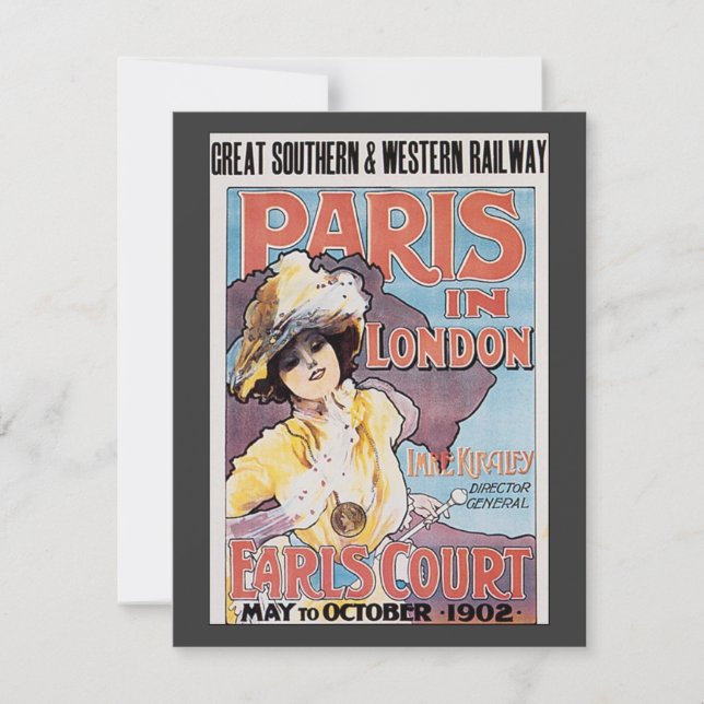 Vintage Travel, Paris, London Railroad Frau (Vorderseite)