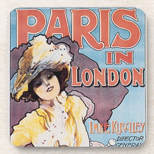 Vintage Travel, Paris, London Railroad Frau Untersetzer (Vorderseite)