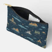 Vintage Travel Pattern Pouch Zubehörtasche (Offen)