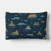 Vintage Travel Pattern Pouch Zubehörtasche (Vorderseite)