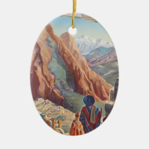 Vintage Travel Peru Keramikornament