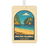 Vintage Travel Phi Phi Islands Thailand Beach Autolufterfrischer (Rückseite)