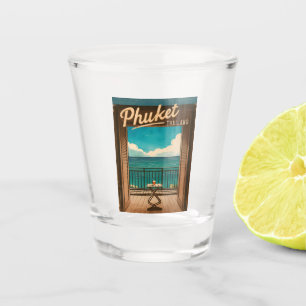 Vintage Travel Phuket Thailand Retro Landschaftlic Schnapsglas
