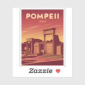 Vintage Travel Pompeii Italien Retro Graphic Aufkleber (Blatt)