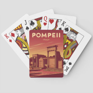 Vintage Travel Pompeii Italien Retro Graphic Spielkarten