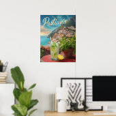 Vintage Travel Positano Italien Retro Landschaftli Poster (Heimbüro)