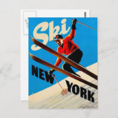 Vintage Travel Postcard - Ski New York Postkarte (Vorne/Hinten)