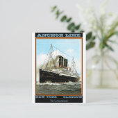 Vintage Travel Poster: Ankerlinie Postkarte (Stehend Vorderseite)