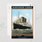 Vintage Travel Poster: Ankerlinie Postkarte (Vorne/Hinten)