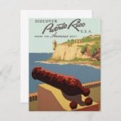 Vintage Travel Poster Art, Entdecken Sie Puerto Ri (Vorne/Hinten)