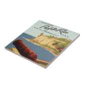 Vintage Travel Poster Art, Entdecken Sie Puerto Ri Fliese (Seite)